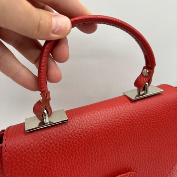 Red Carla Ferreri Rosso Handbag Cross Body Purse Made in Italy - Picture 2 of 13